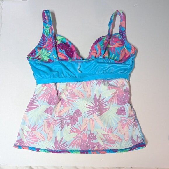 Lands End Tankini Top Floral Tropical Swim Plus Beach Vacation Womens 16 - Picture 5 of 6